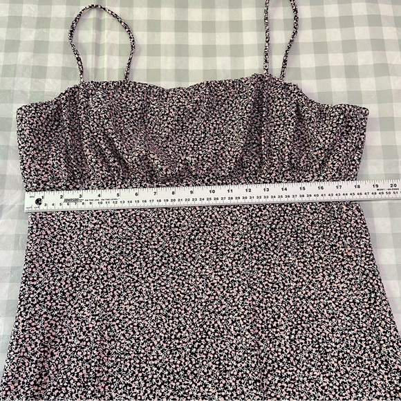 H&m dress liberty floral pink white black lightweight open to the leg summer XL - Picture 13 of 16